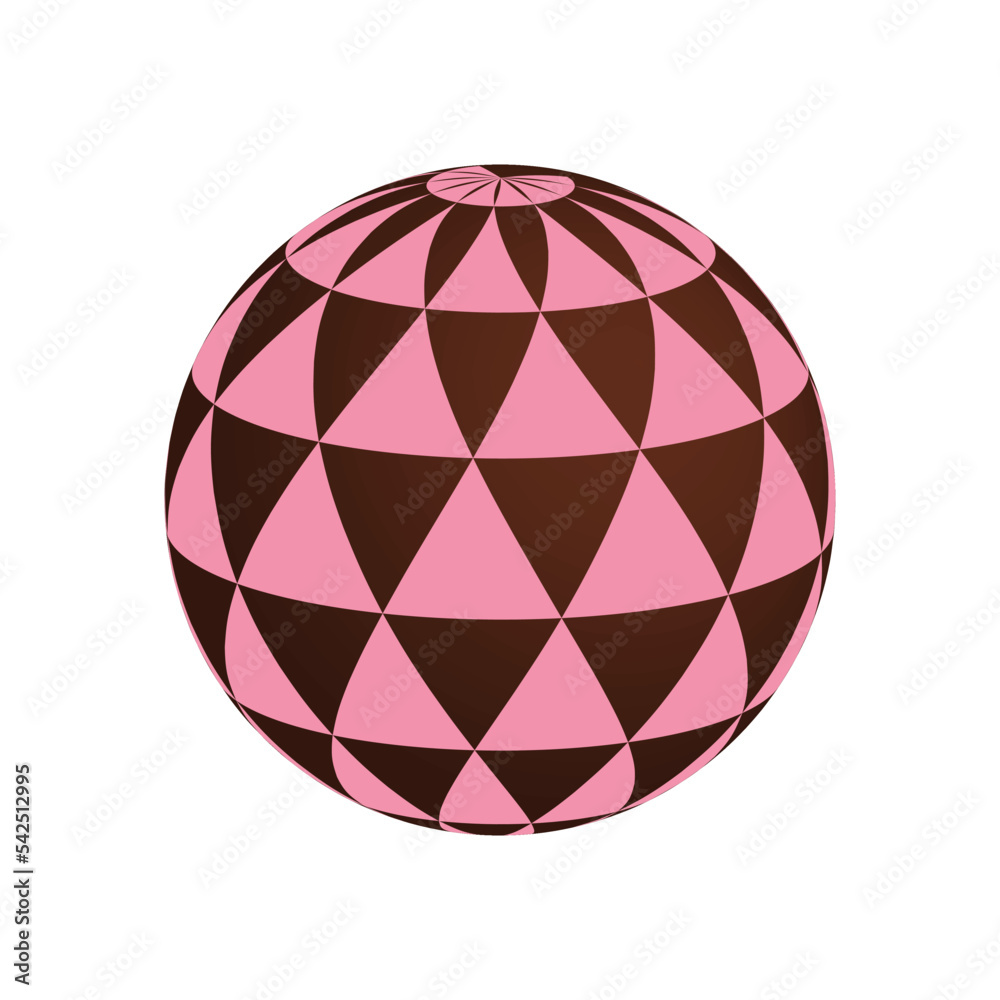 Strawberry mix Chocolate Ball 3d. Vector illustration. Strawberry mix Chocolate Ball 3d. Vector illustration.