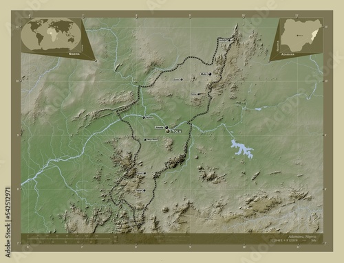 Adamawa, Nigeria. Wiki. Labelled points of cities photo