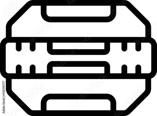 Container lunch box icon outline vector. School meal. Snack break