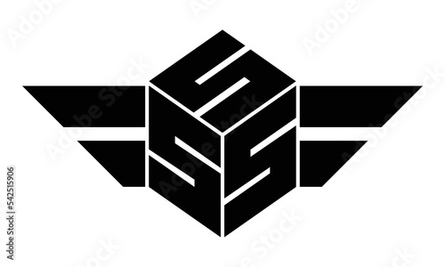 SSS three letter gaming logo in polygon cube shape logo design vector template. wordmark logo | emblem logo | monogram logo | initial letter logo | sports logo | minimalist logo | typography logo |