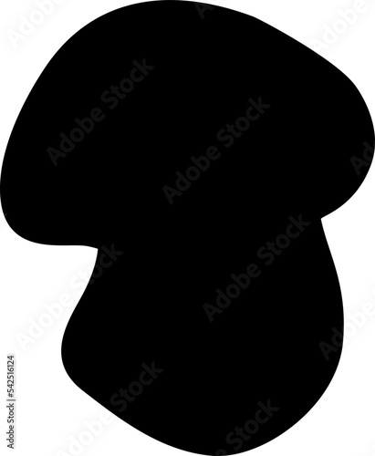 Small mushroom Boletus edulis, penny bun - vector silhouette picture for logo or pictogram. Porcino mushroom for sign or icon