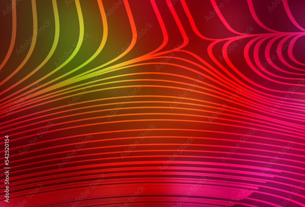 Obraz premium Dark Green, Red vector background with stright stripes.