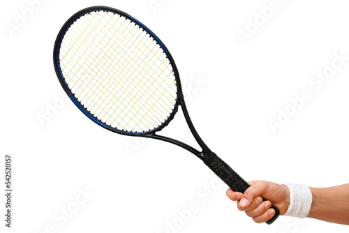 Gesture series: man hand with tennis racket. © Composer