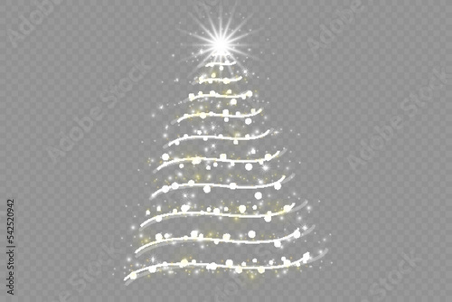 Shining Christmas tree.Decoration.Holiday.Light.Great day.Starburst.Christmas happiness