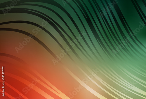 Light Green, Red vector background with wry lines.