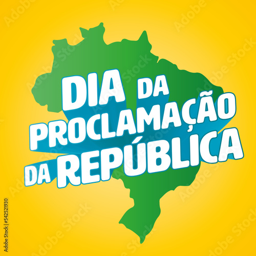 Arte layout em vetor com lettering personalizado para o dia da proclamação da república nas redes sociais 