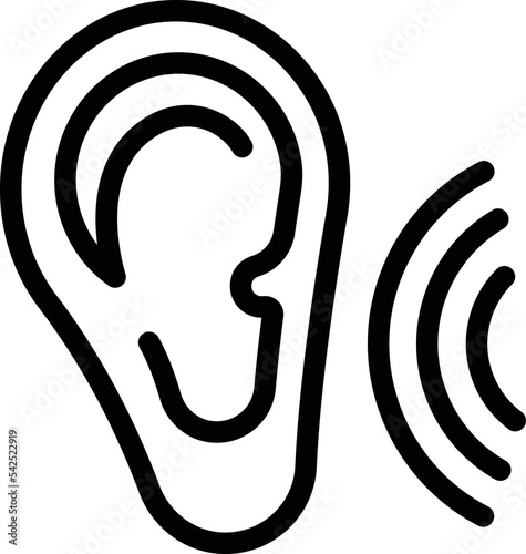 Listen baby icon outline vector. Online education. Child sitter