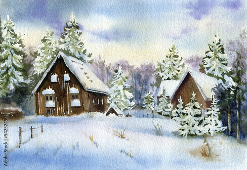 Canvas Print Winter landscape scene