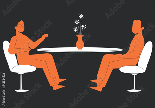Blind date vector image minimalist style