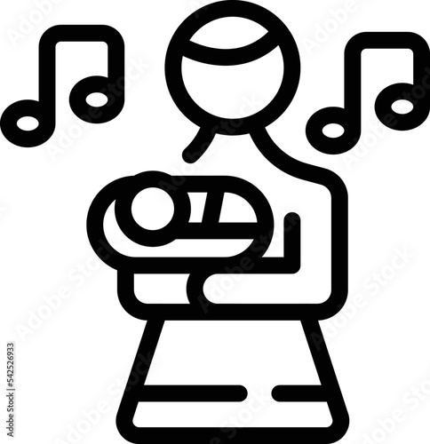 Baby nanny icon outline vector. Online education. Woman kid