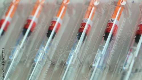 Sterile syringes and needles injection. Injection to prevent blood clots or deep vein thrombosis. The prevention and treatment of blood clots