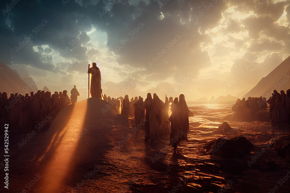 Exodus Moses Crossing The Desert With The Israelites Escape From The exodus-moses-crossing-the-desert-with-the-israelites-escape-from-the