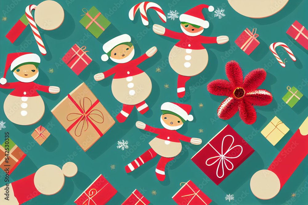seamless pattern with christmas gifts