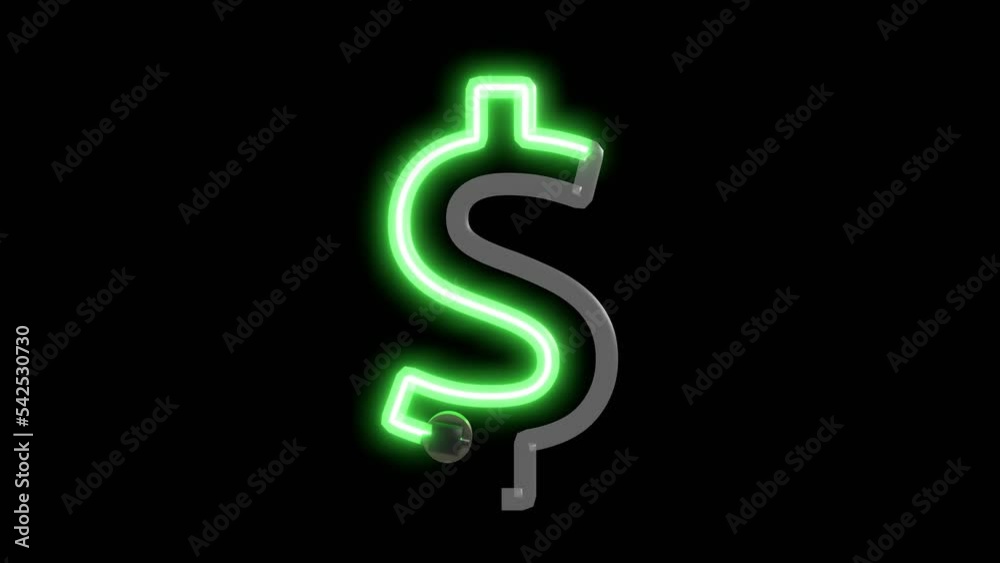 Neon script word Themed Font Dollar Sign Neon script word Themed Font Dollar Sign
