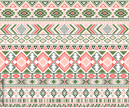 Tribal ethnic motifs geometric vector seamless background. photo