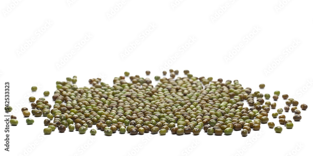 Organic raw green beans mungo (Vigna radiata) isolated on white Organic raw green beans mungo (Vigna radiata) isolated on white