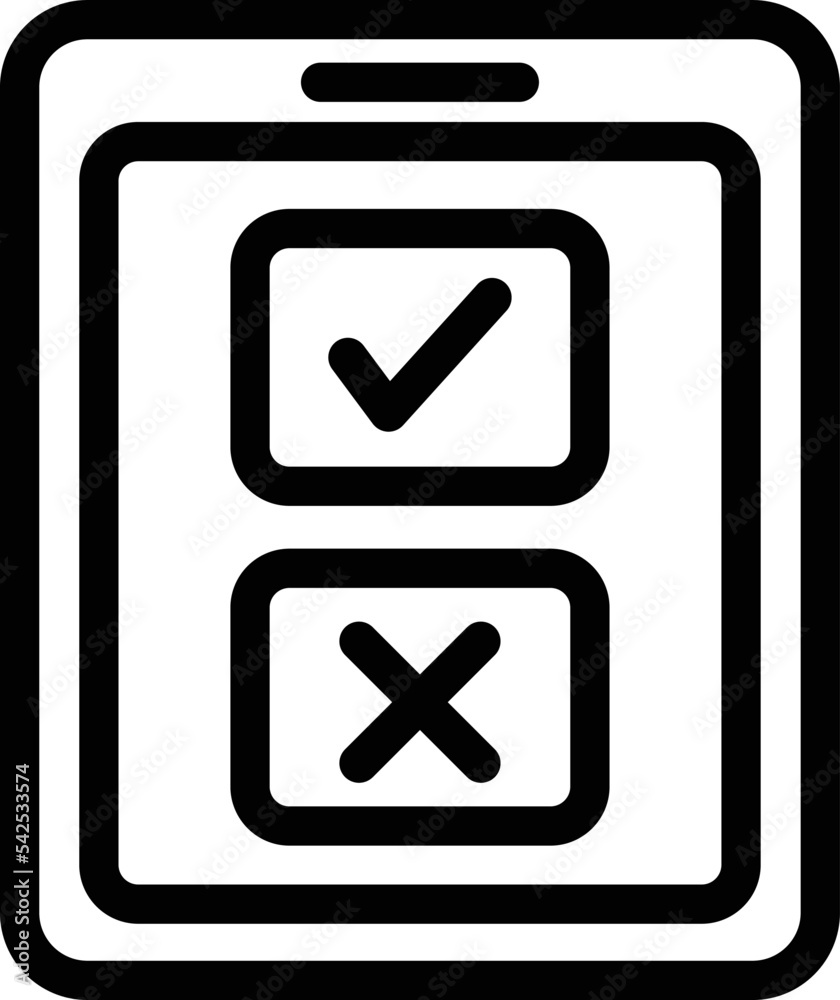 Tablet election icon outline vector. Vote poll. Online box Tablet election icon outline vector. Vote poll. Online box
