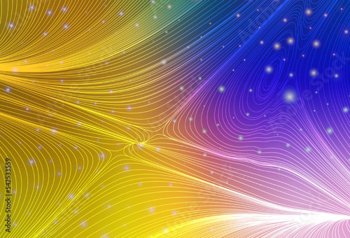 Dark Pink, Yellow vector layout with spheres, lines.