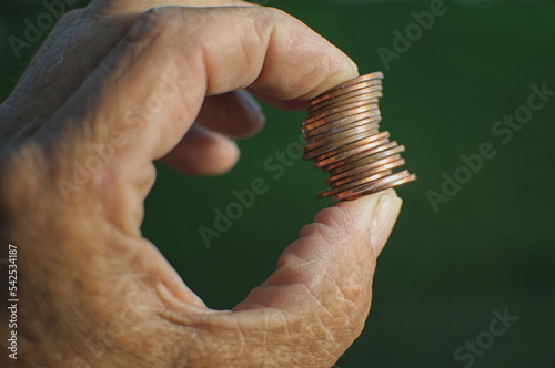 Pinching pennies. photo