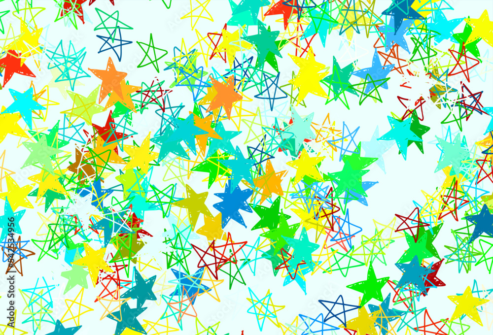 Light Multicolor vector template with sky stars.