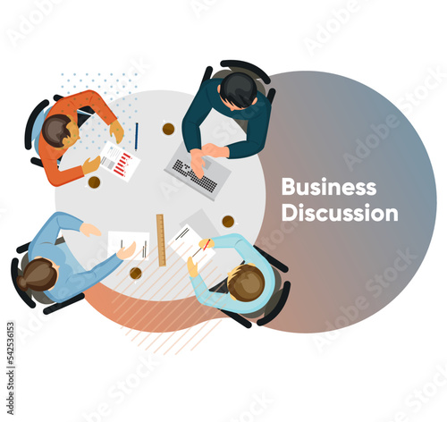 Business Meeting - Team Discussion - Stock Illustration