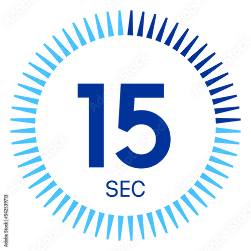15 seconds,concept of time,timer icon,vector illustration,circle time pie diagram.