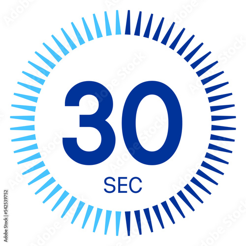 30 seconds,concept of time,timer icon,vector illustration,circle time pie diagram.
