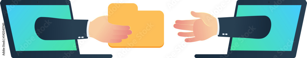 Business hand hold file to worker Business hand hold file to worker