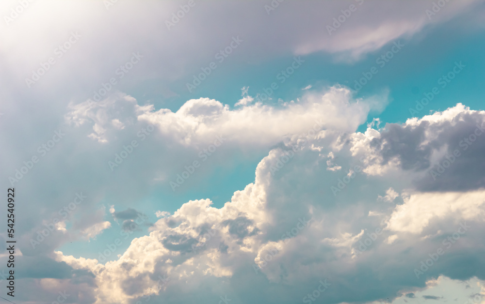 Photo of some white wispy clouds and blue sky cloudscape Photo of some white wispy clouds and blue sky cloudscape