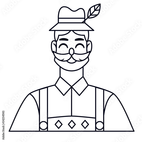 Isolated man draw oktoberfest vector illustration
