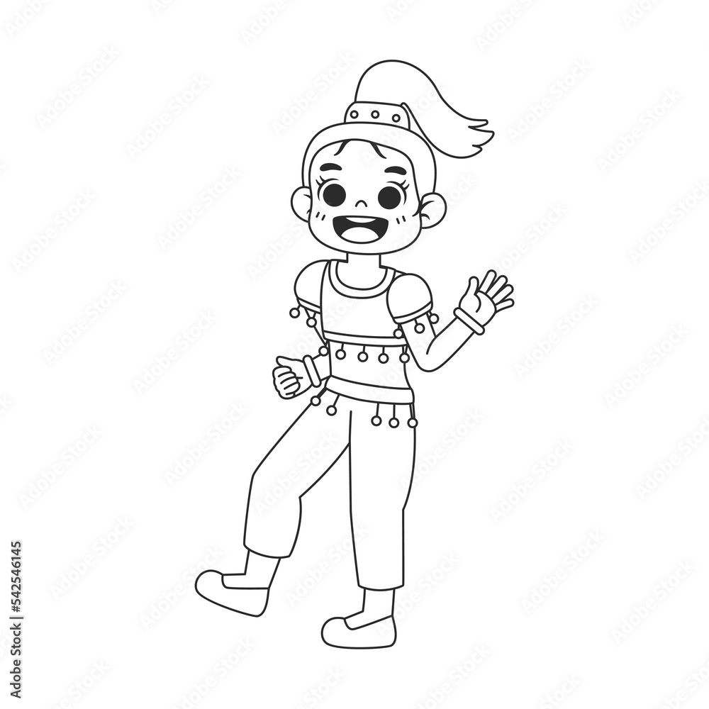 Isolated jazmin draw costume vector illustration