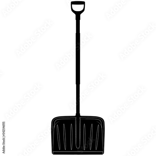 Snow shovel, snow plow with ergonomic handle, snow clearer for small and large amounts of snow realistic silhouette