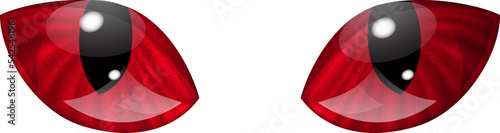 Cat eyes in red colors