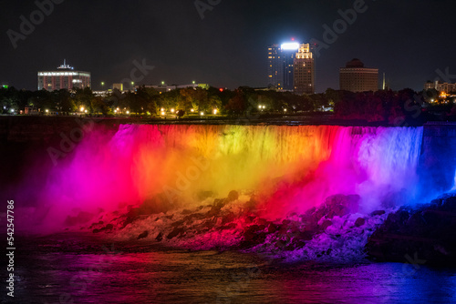 Niagara Falls at night LED lightshow