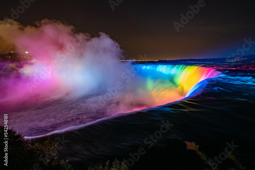 Niagara Falls at night LED lightshow