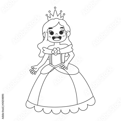Isolated princess draw costume vector illustration