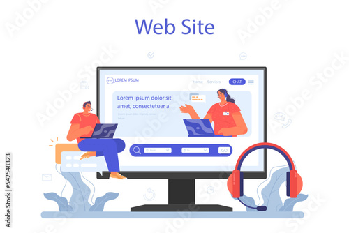 Call center or helpline online service or platform. Support operator