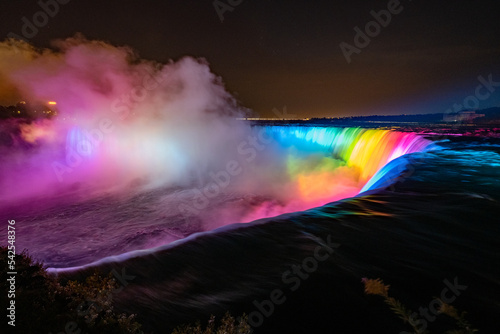 Niagara Falls at night LED lightshow