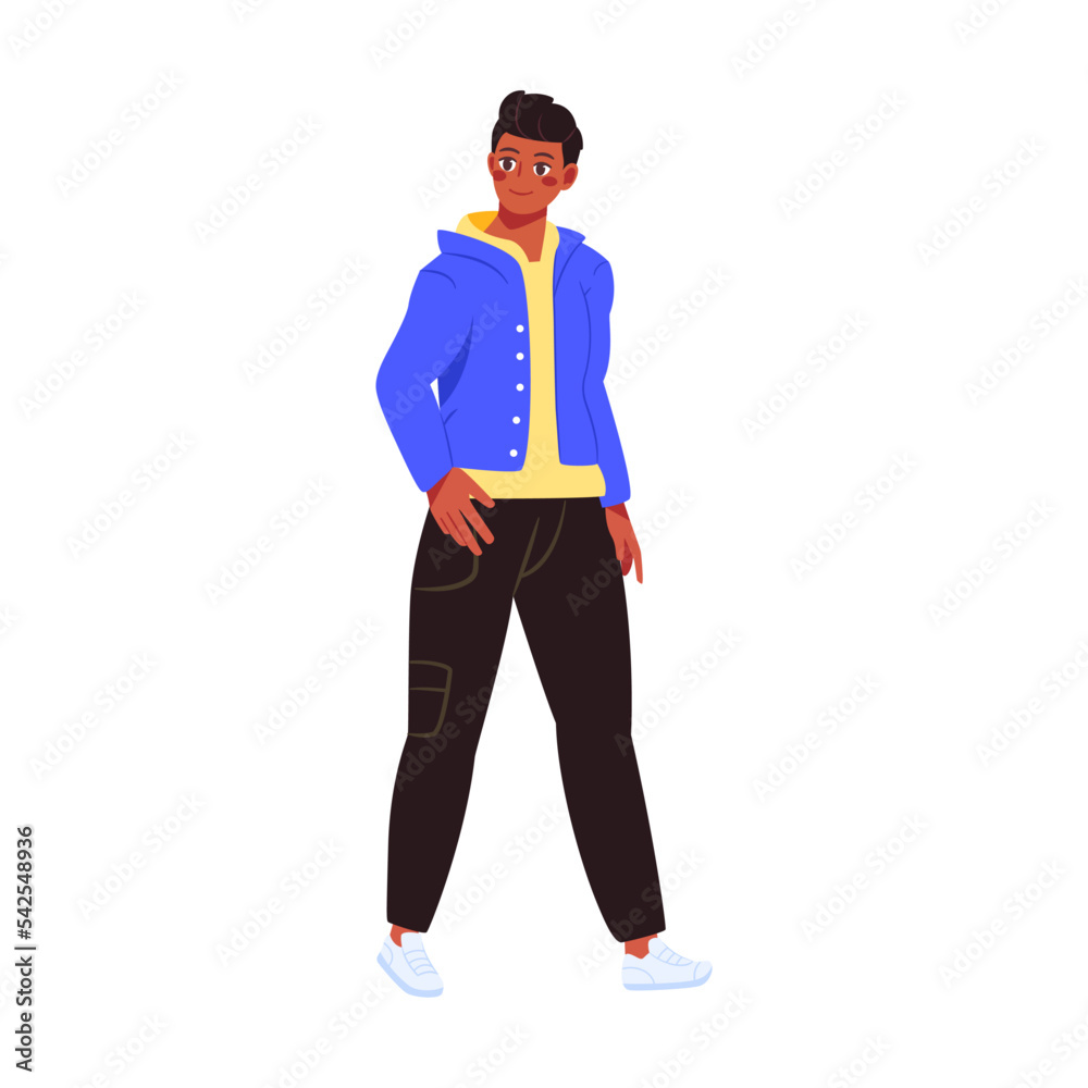 Isolated colored young male character Vector