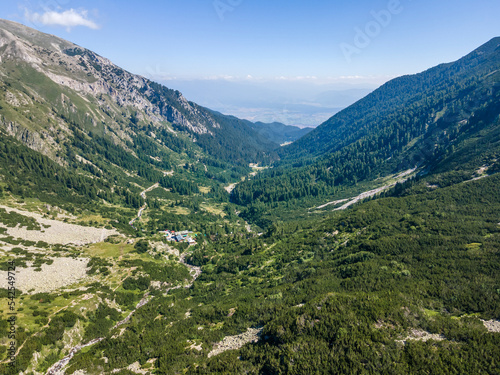 Fototapeta Naklejka Na Ścianę i Meble -  Aerial view of Pirin Mountain near Fish Banderitsa lake, Bulgaria