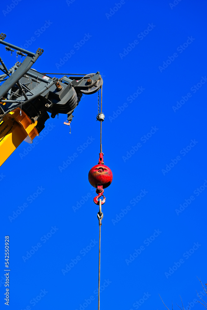 Construction Industry - Crane hook on a construction site... Construction Industry - Crane hook on a construction site...
