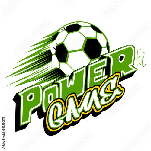 Wallpaper Mural Football poster with Soccer ball illustration and text Powerful game. Sport card Torontodigital.ca