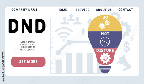 DND - Do Not Disturb acronym. business concept background.  vector illustration concept with keywords and icons. lettering illustration with icons for web banner, flyer, landing