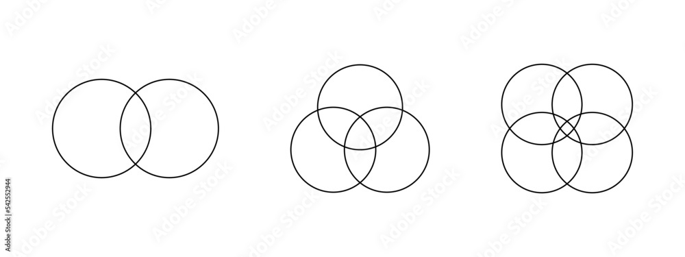 4-Set Venn diagram - Template  Venn diagrams - Vector stencils