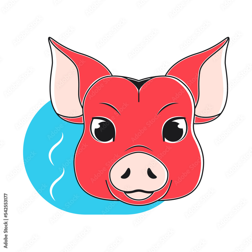Isolated pig avatar chinese zodiac symbol Vector Isolated pig avatar chinese zodiac symbol Vector