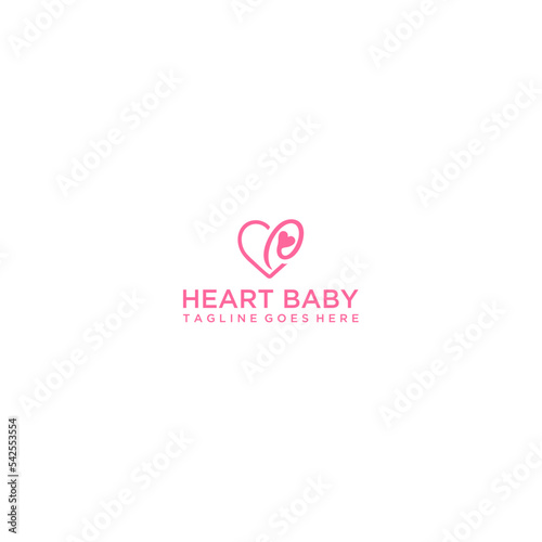 Baby heart logo design template