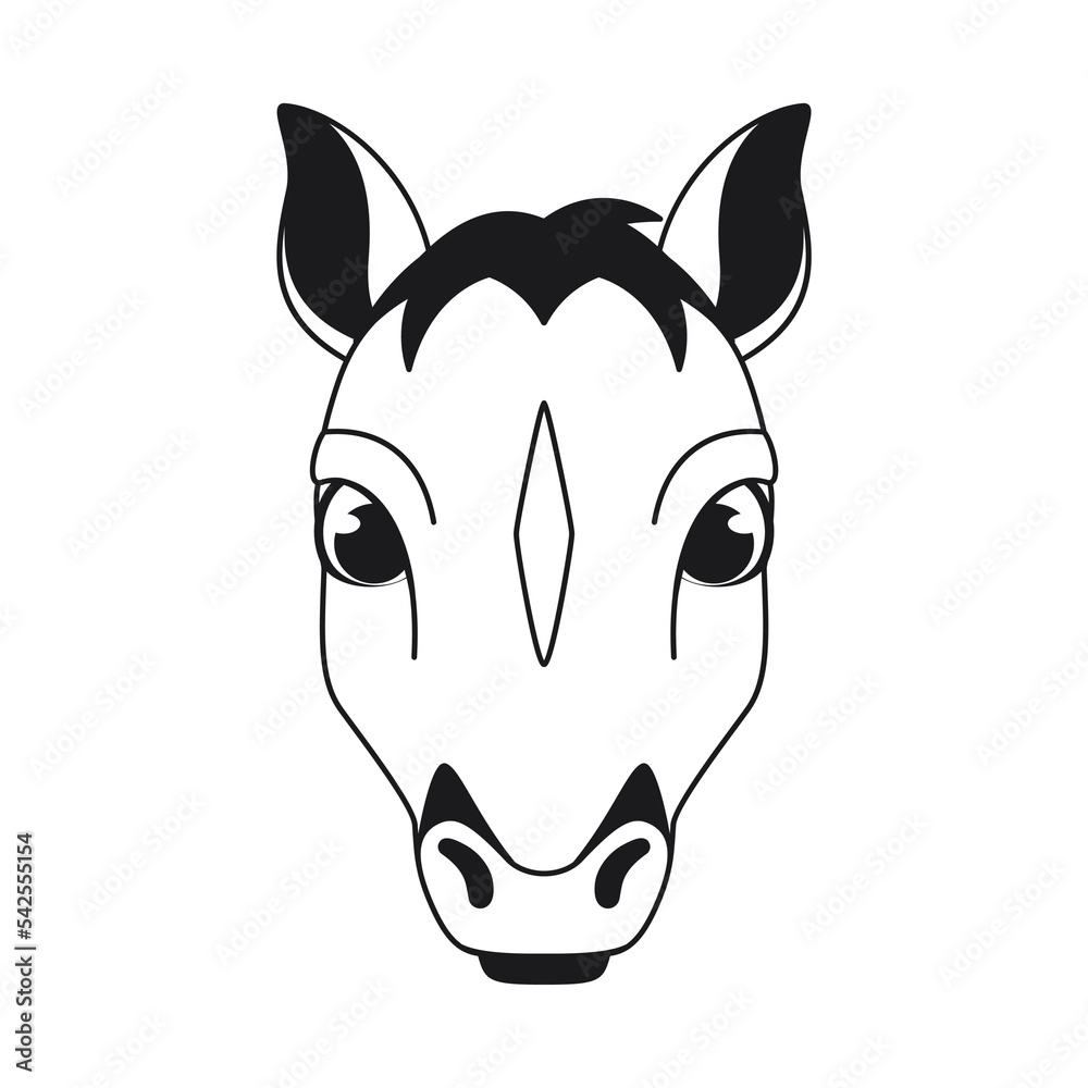Isolated horse avatar chinese zodiac symbol Vector