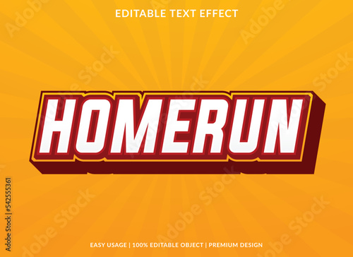 homerun editable text effect template use for business logo and brand photo