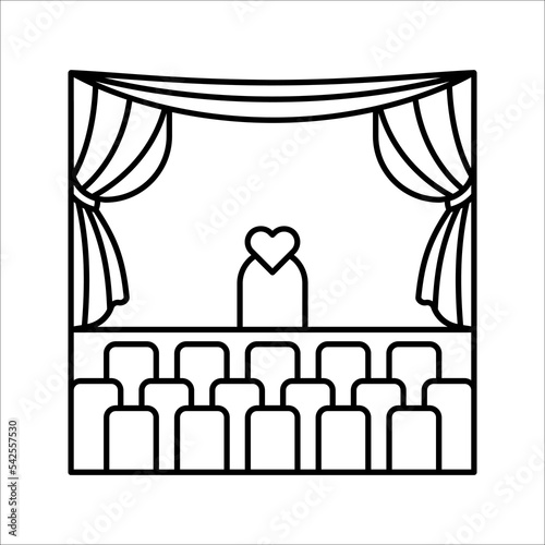 hall icon, isolated wedding outline icon, perfect for website, blog, logo, graphic design, social media, UI, mobile app, vector illustration on white background.