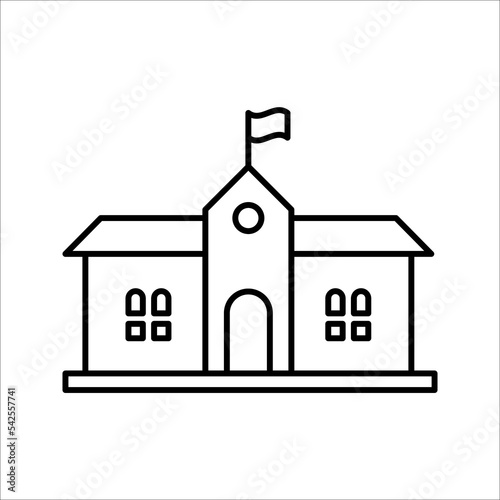 City hall building line icon, outline vector sign, linear style pictogram on white background. Capitol symbol,  Architecture and Travel collection. EPS 10